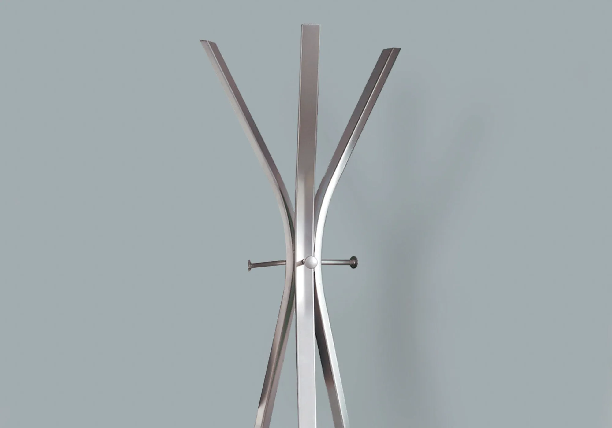 Coat Rack - 72"H / Silver Metal Contemporary Style