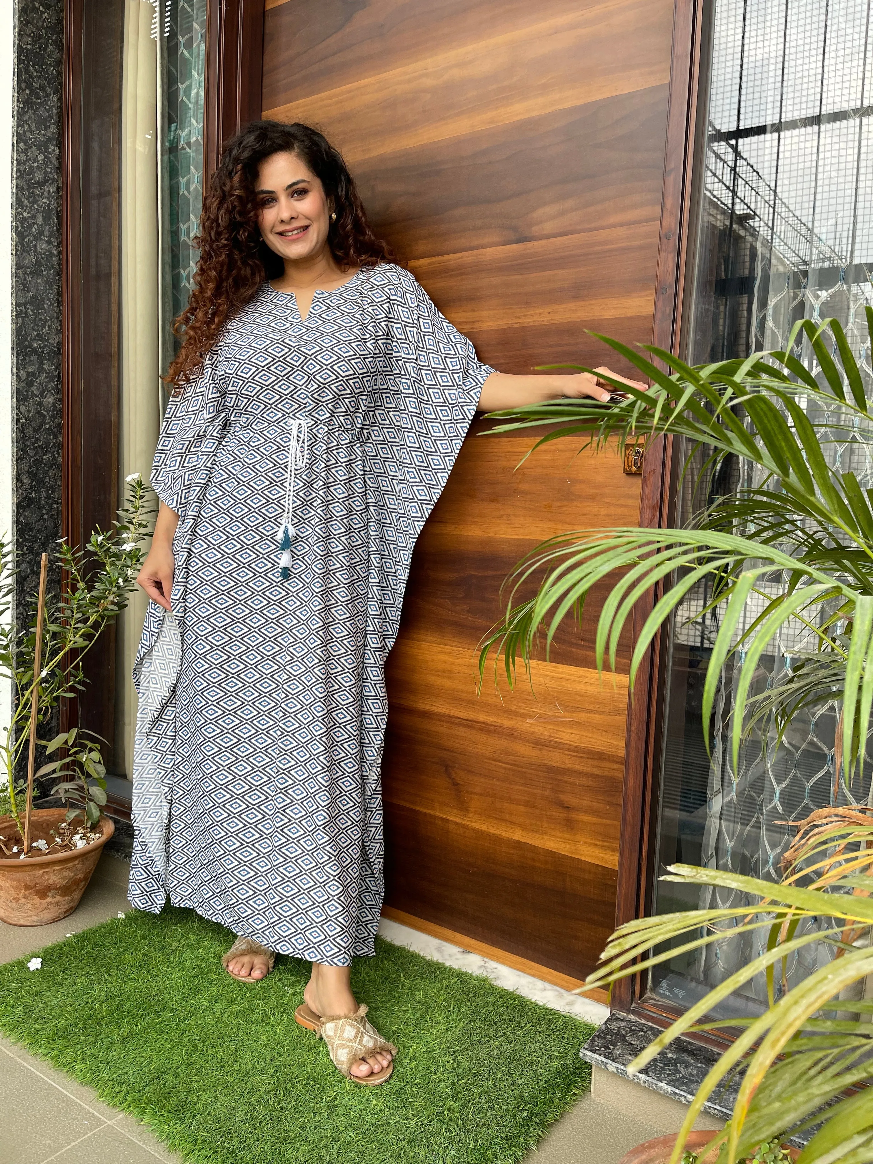 Comfy Cotton Blue Kaftan