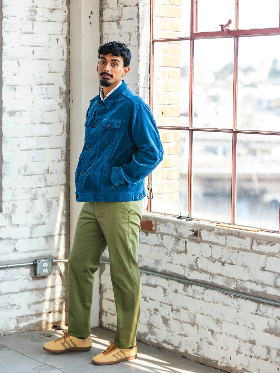 Corduroy Trucker Jacket - Teal Blue