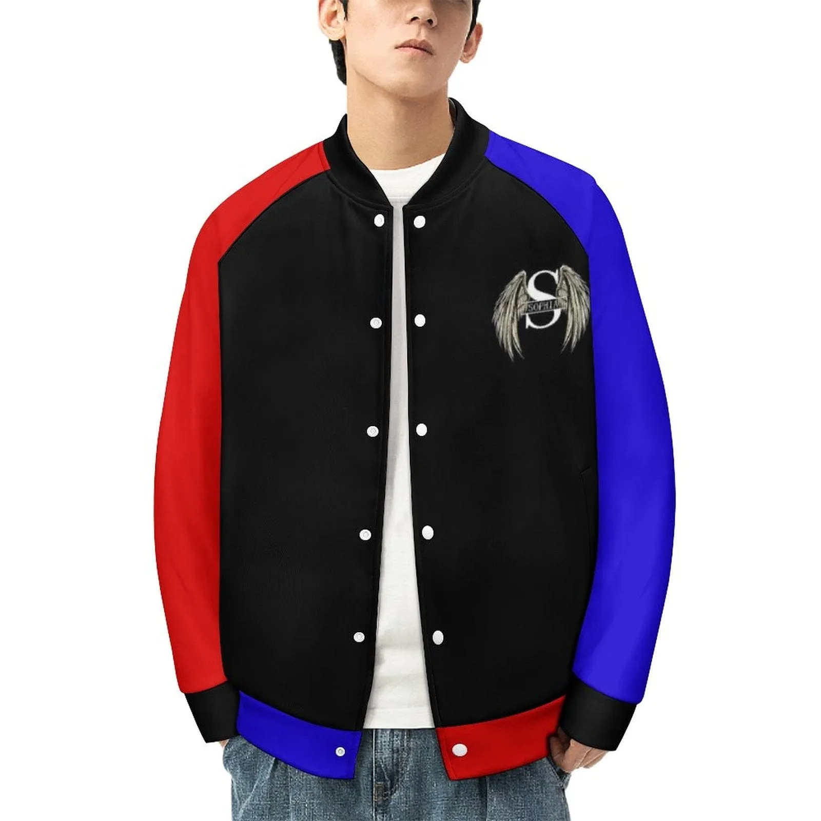 Custom Face Angle Wings Men's Bomber Jacket