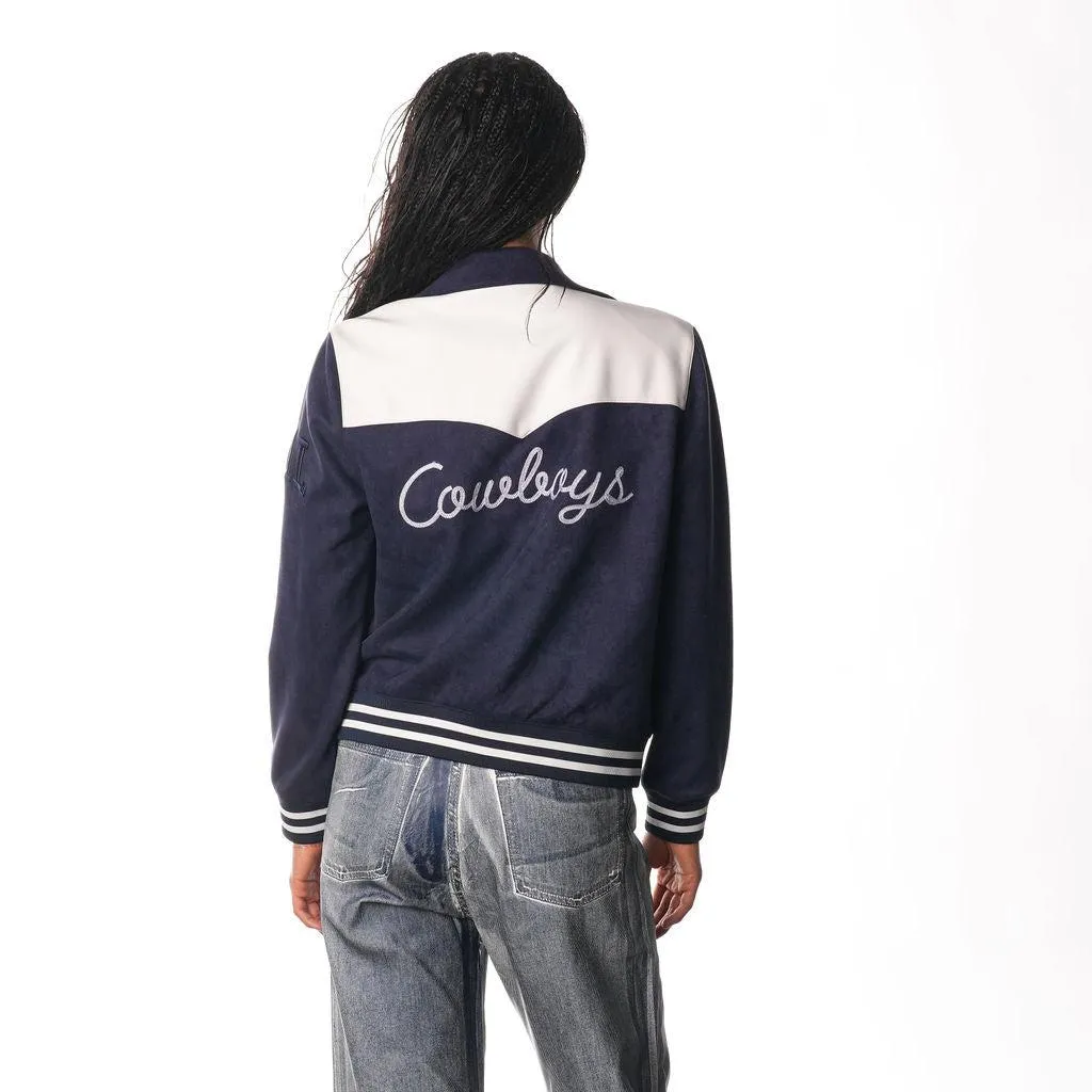 DALLAS COWBOYS SUEDE BOMBER JACKET - NAVY