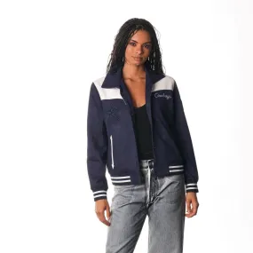 DALLAS COWBOYS SUEDE BOMBER JACKET - NAVY