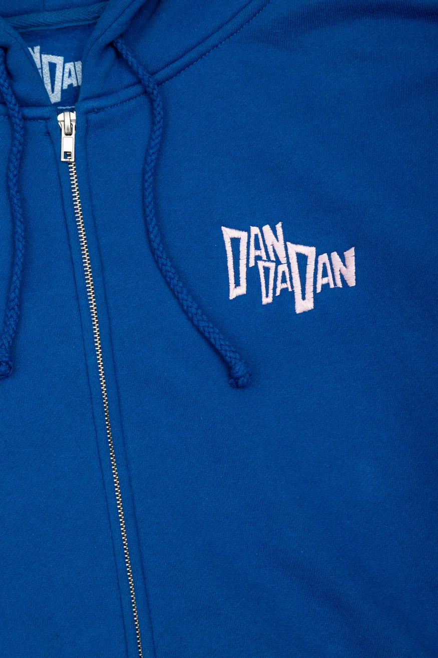 Dandadan Momo Escape Zip Up Hoodie- Royal Blue