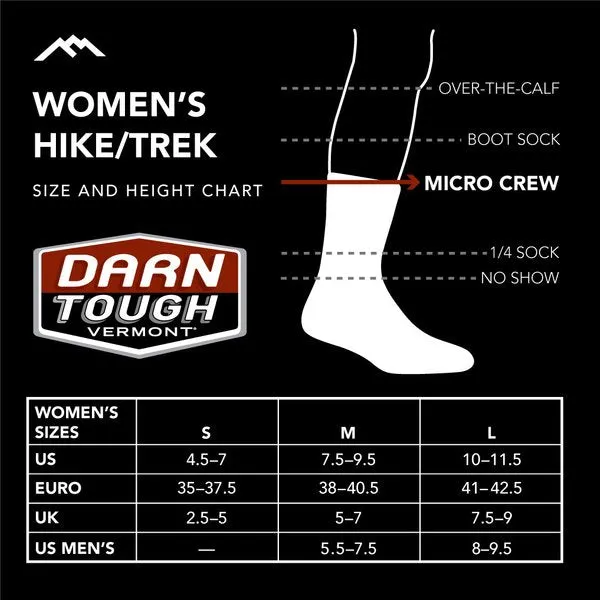 Darn Tough 5005 Women's Sunset Ledge Micro Crew Lightweight Hiking Sock