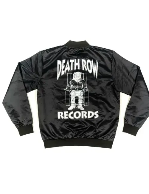 Death Row Black Varsity Satin Bomber Jacket