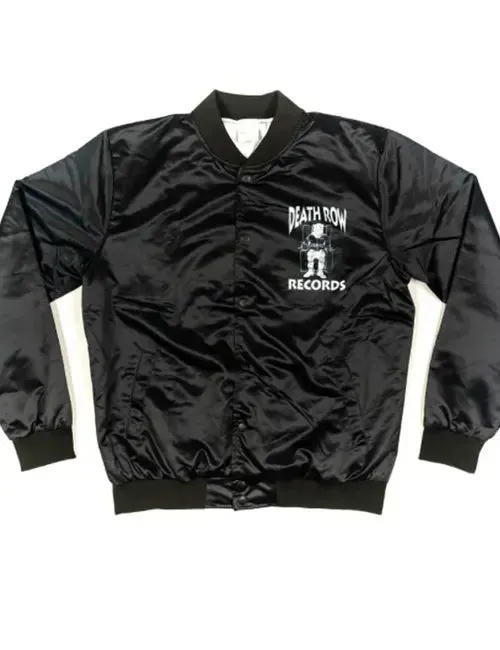 Death Row Black Varsity Satin Bomber Jacket