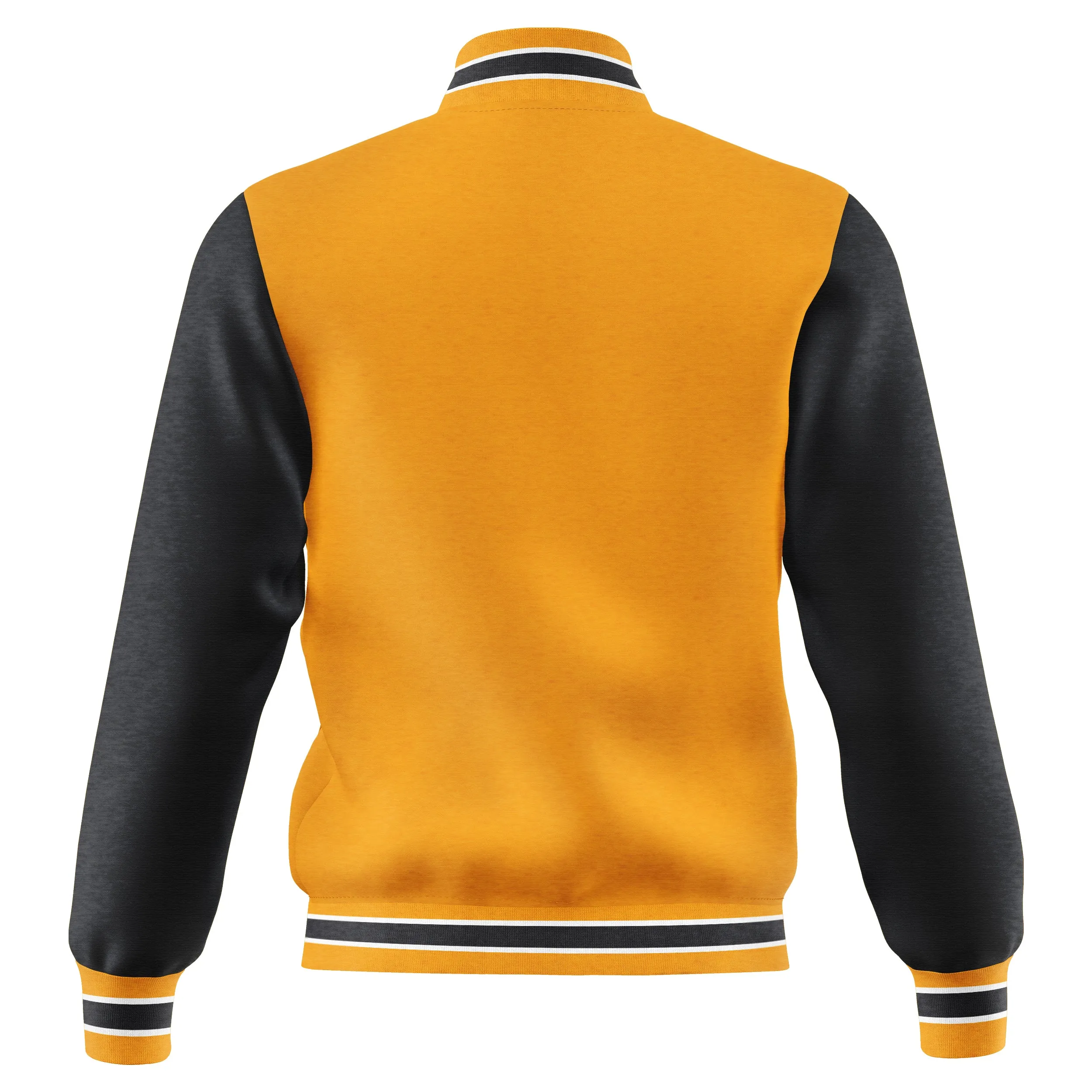 Deckra Mens Letterman Varsity Jacket Fleece Outdoor Winter Bomber Jackets Gold/Black