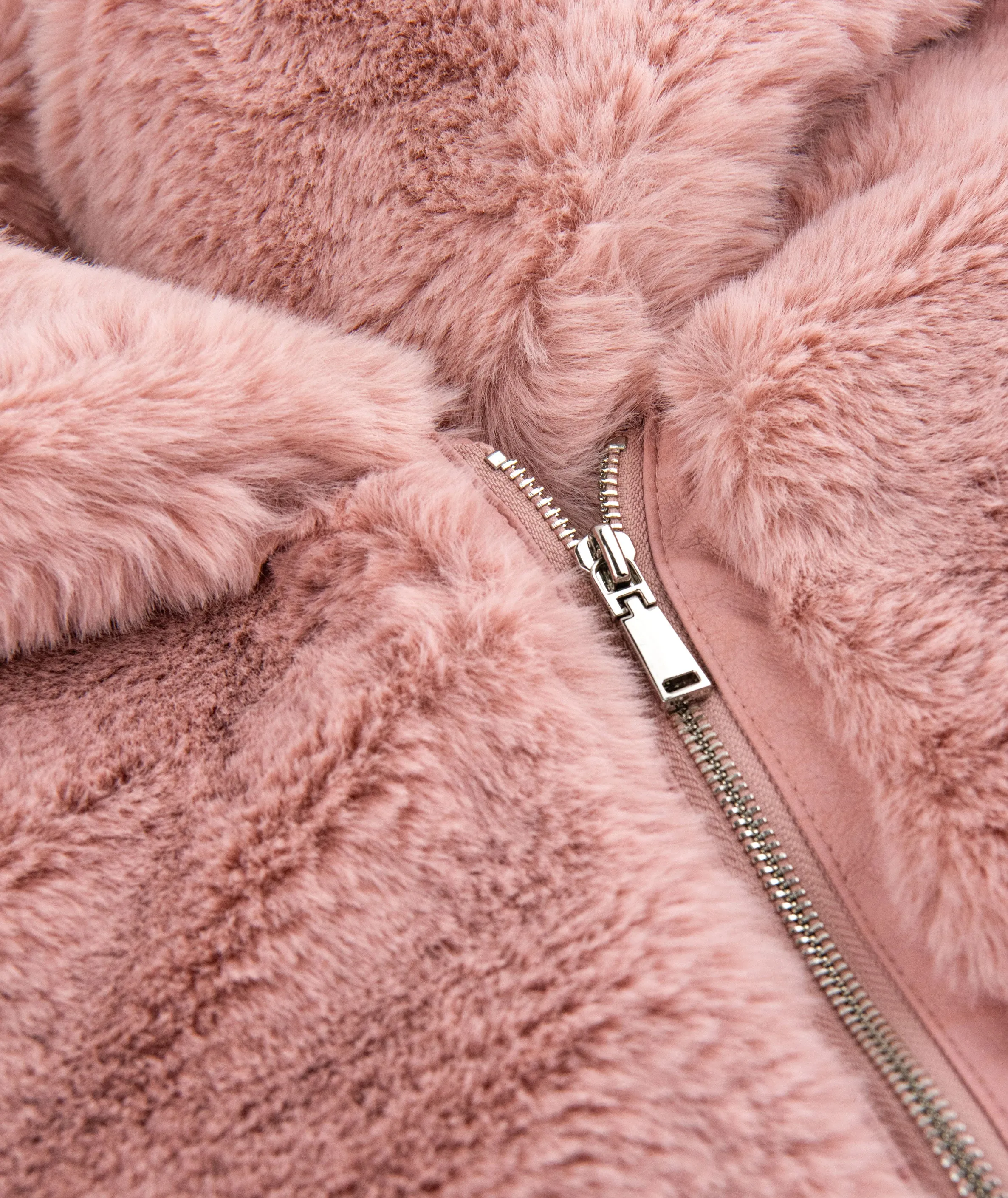 Design History Girls Dusty Pink Fur Jacket