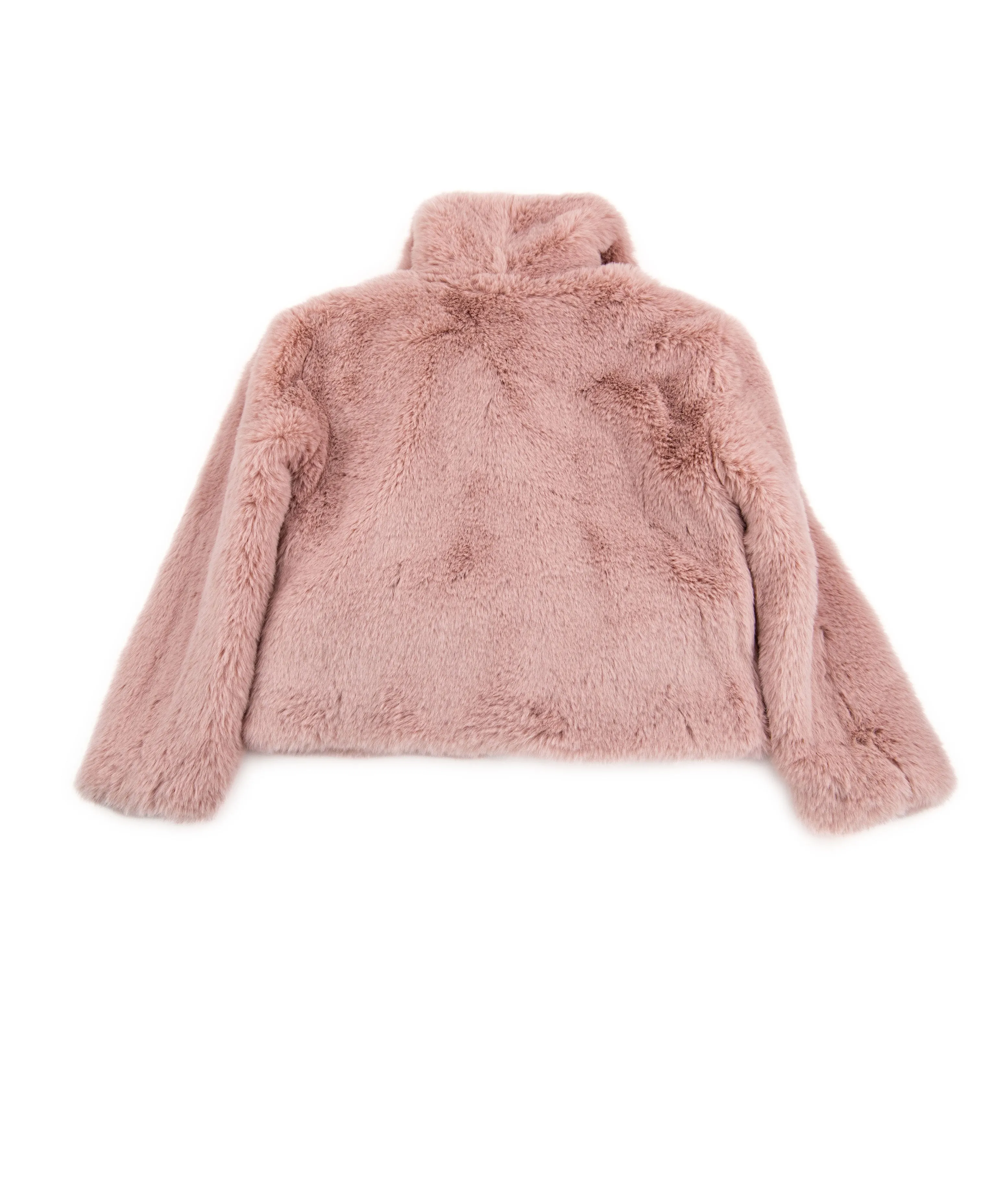 Design History Girls Dusty Pink Fur Jacket