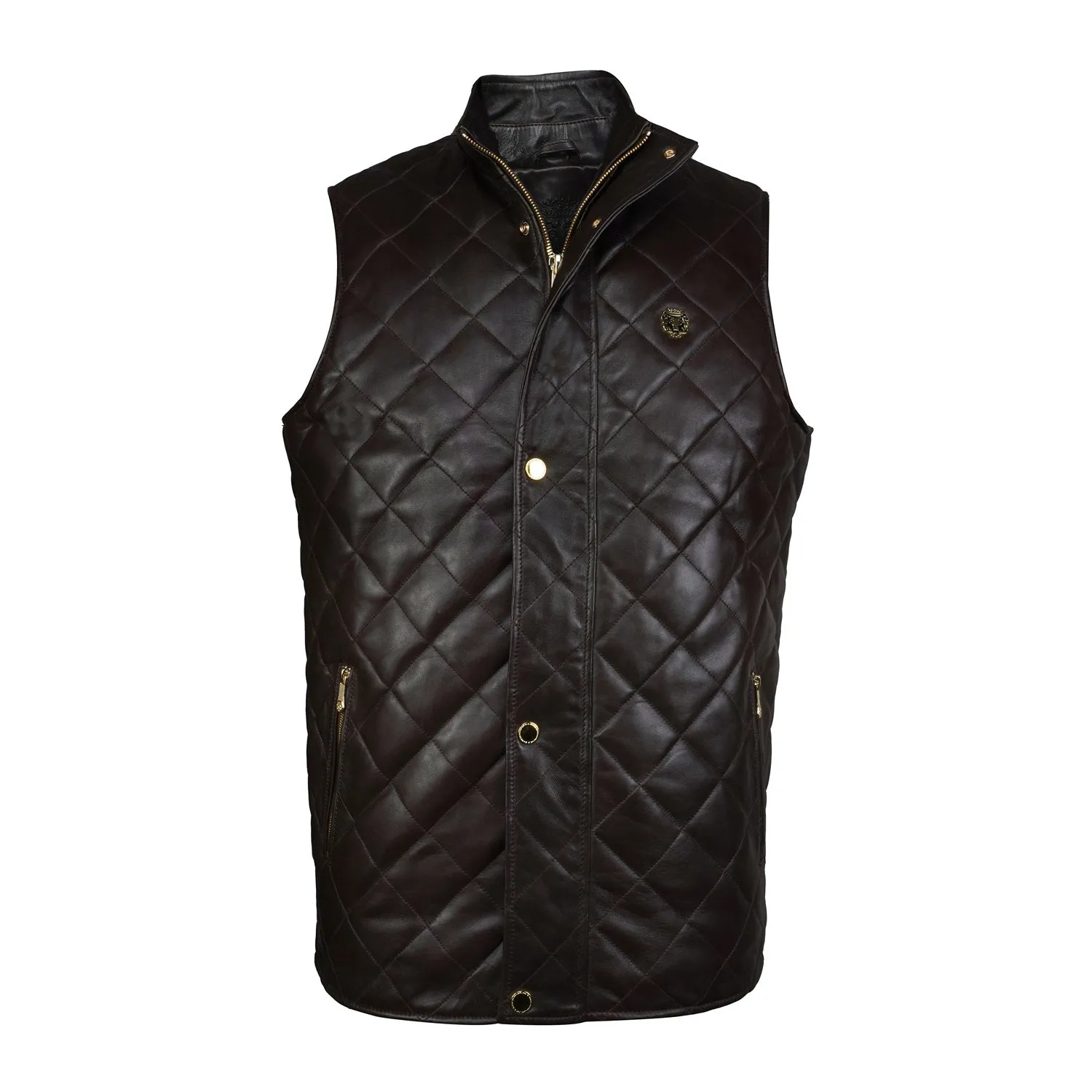 Diamond Stitched Dark Brown Vests