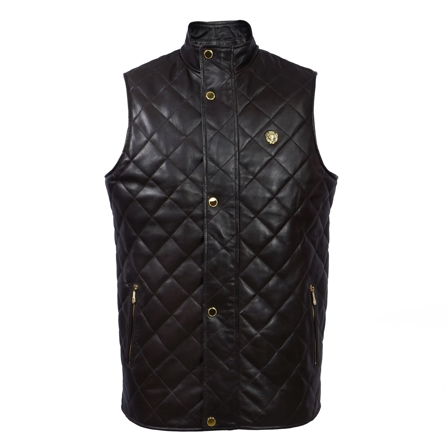 Diamond Stitched Dark Brown Vests