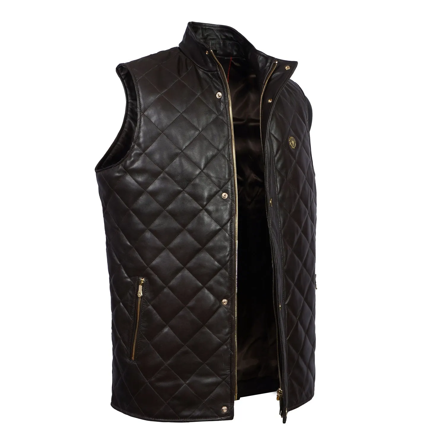 Diamond Stitched Dark Brown Vests