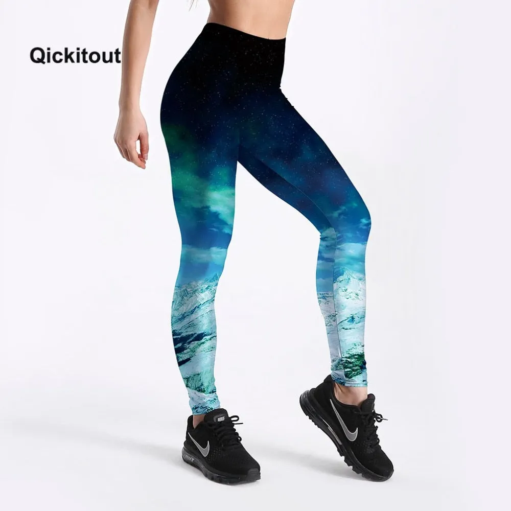 Digital Print Ice and Snow Fitness Sexy Leggings