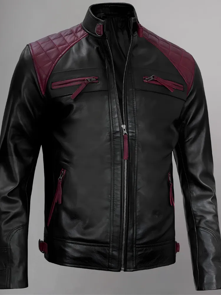 Distressed Brown Motorcycle Leather Jacket