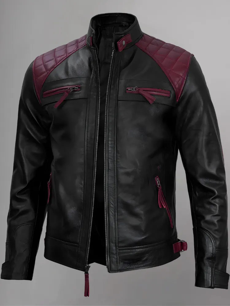 Distressed Brown Motorcycle Leather Jacket