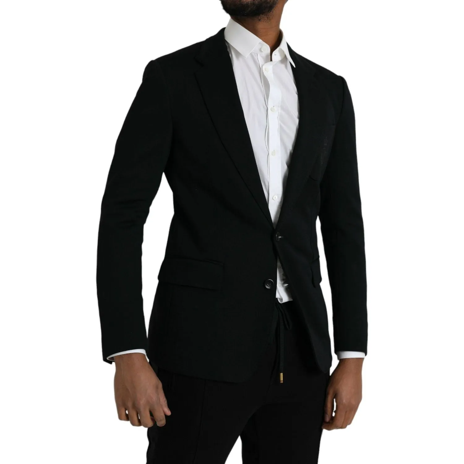 Dolce & Gabbana Black Wool 2 Piece Single Breasted Suit