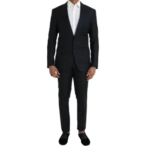 Dolce & Gabbana Dark Blue Wool NAPOLI Formal 2 Piece Suit