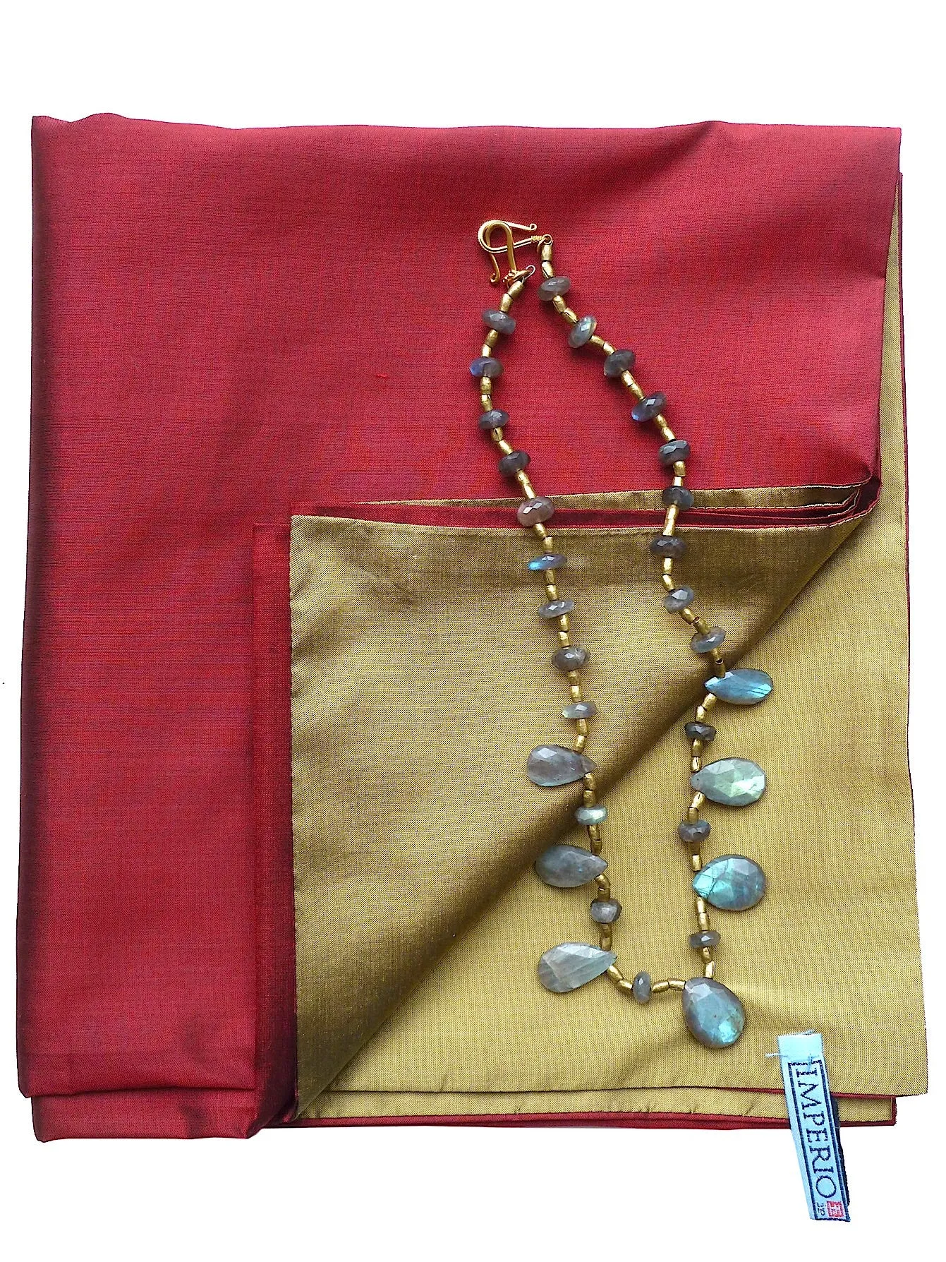 Double Sided Evening Shawl Brick Brass