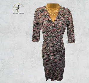 EDEN Paris Multicolour Wrap Dress UK 10 US 6 EU 38