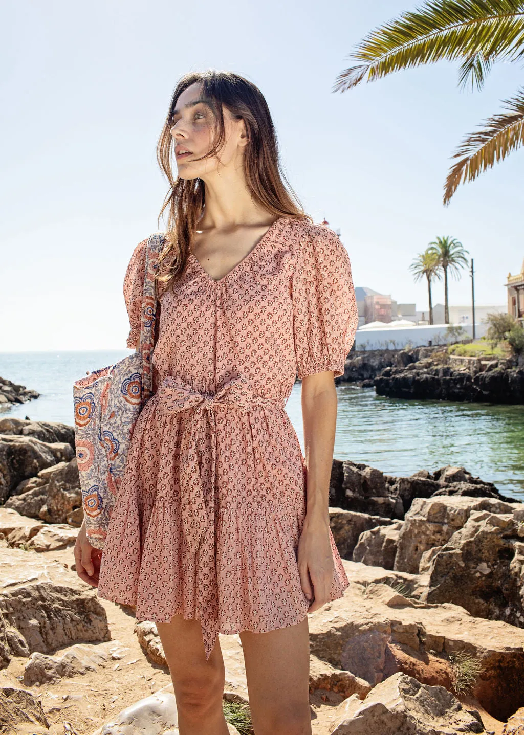 Emily Dress, Pink Lisbon Ditsy