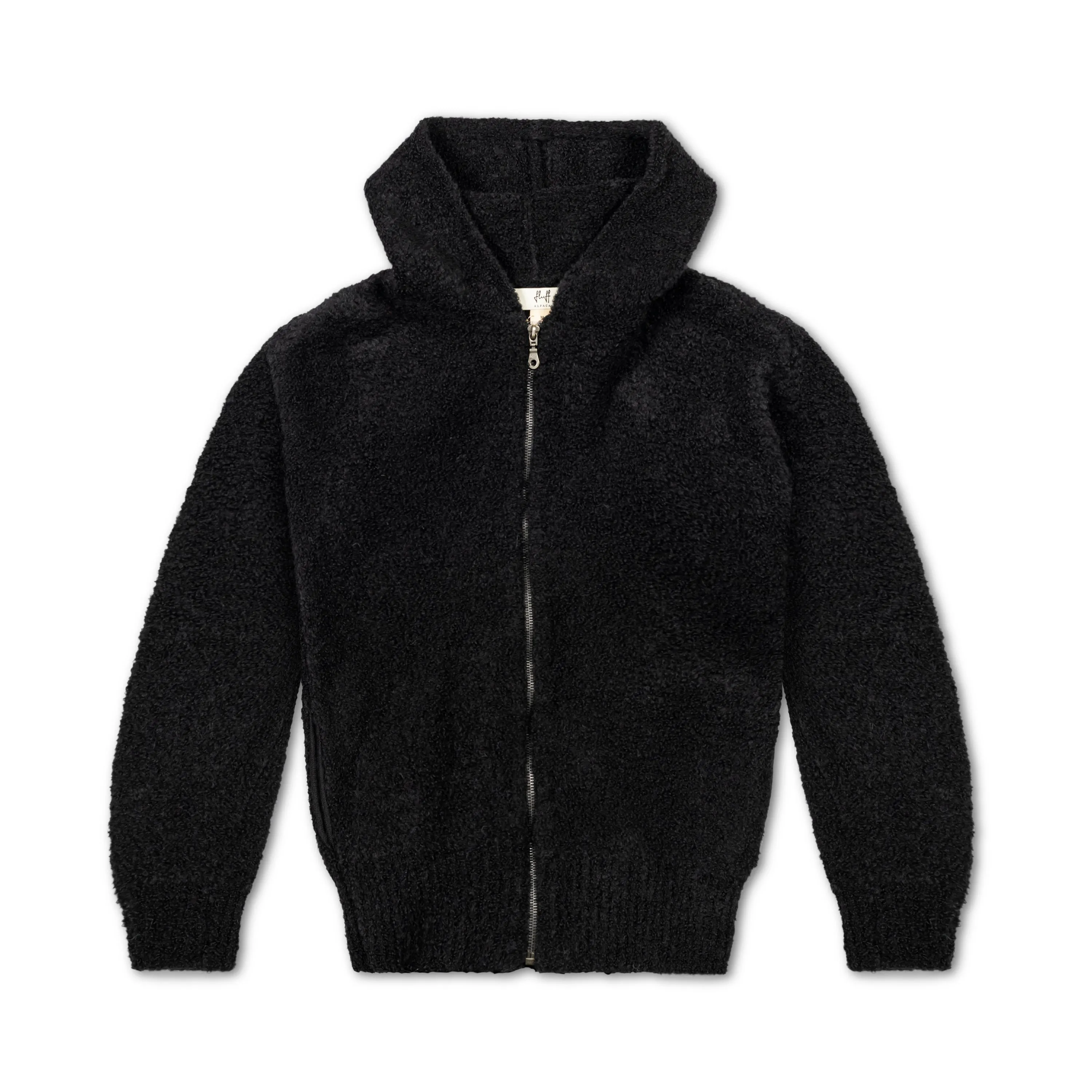 Fluff Men's Zippered Alpaca Boucle Hoodie