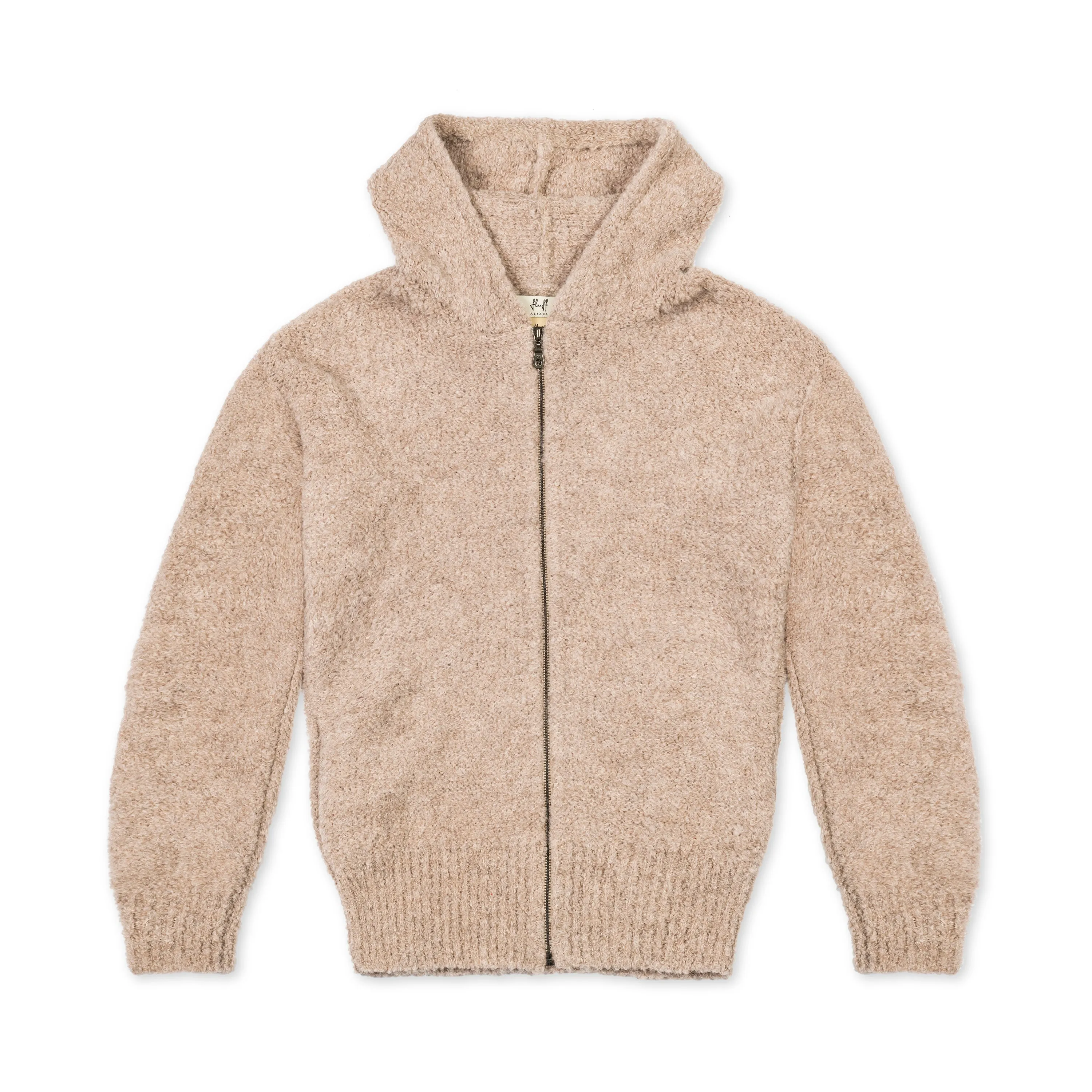 Fluff Men's Zippered Alpaca Boucle Hoodie