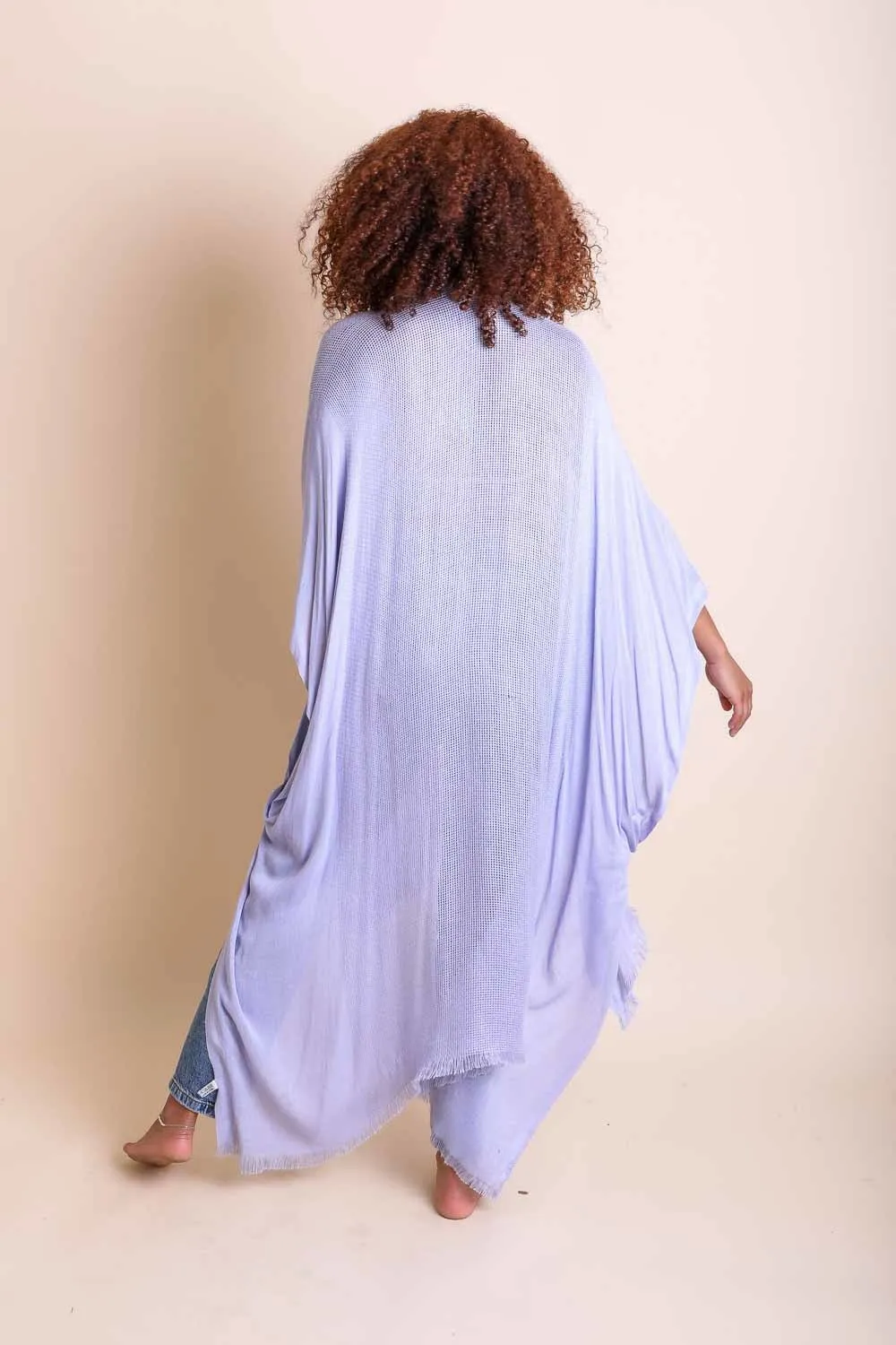 Frayed Trim Kimono