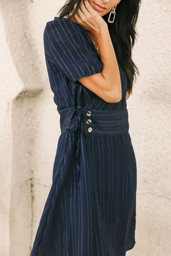 Gianna Wrap Dress in Navy