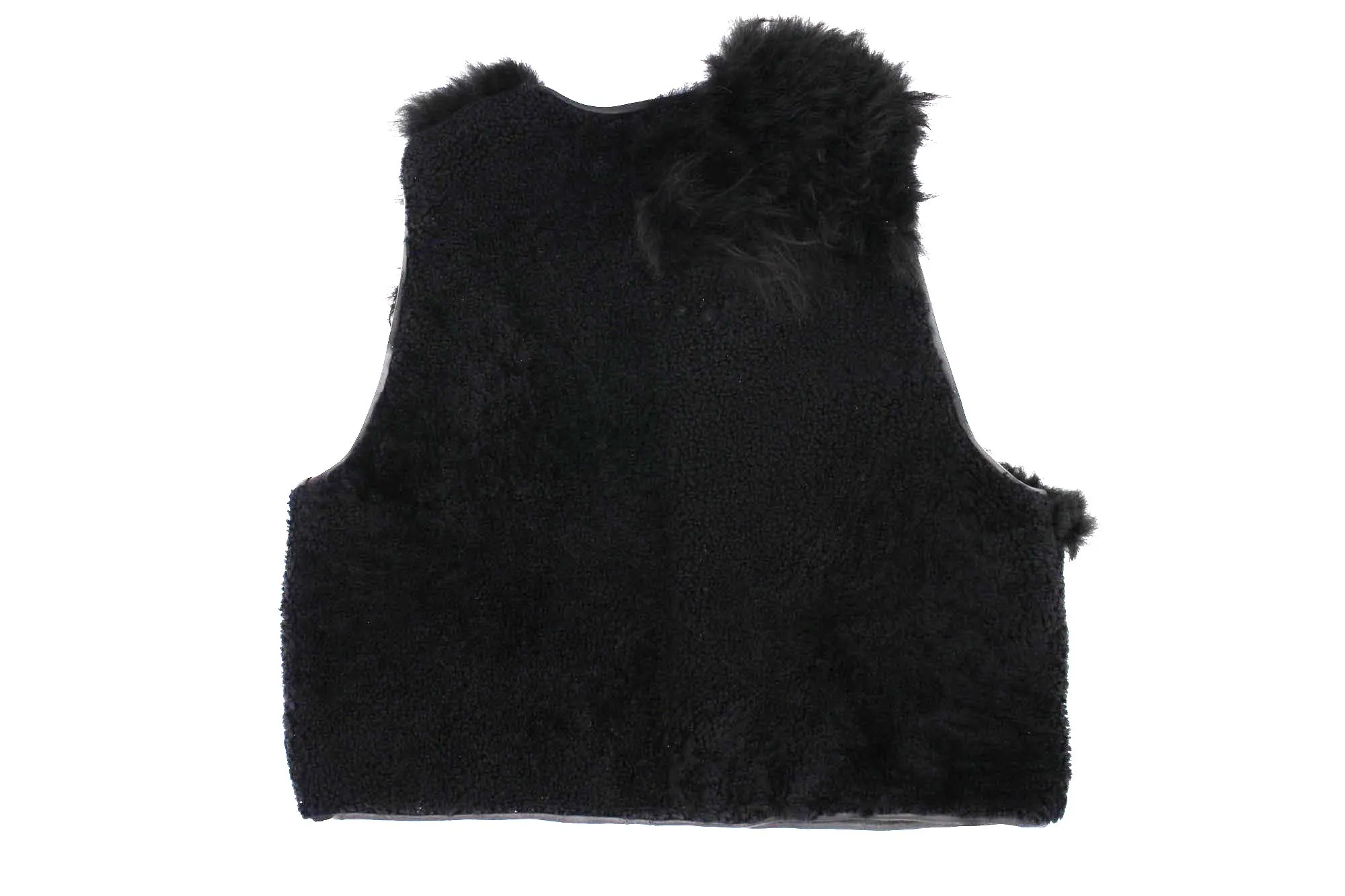 Gilet Vest PATCHWORK   Black long hair