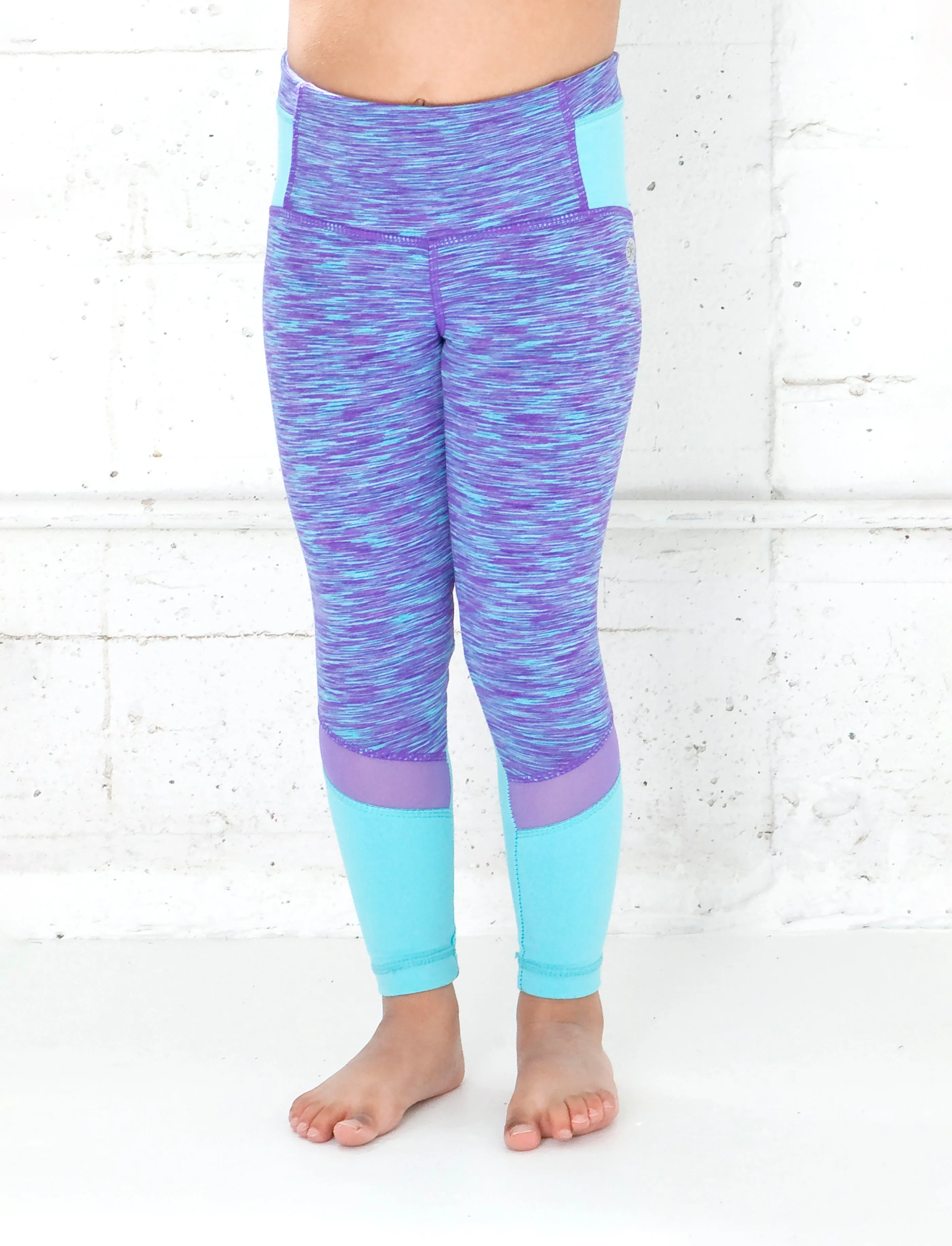 GIRLS 2-6 HEATHERED MESH PANEL LEGGING