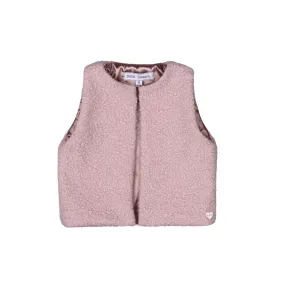 GLADYS | Girls Dusty Rose Bouclé Gilet