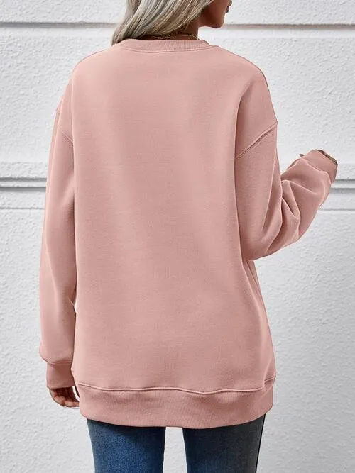 Graphic Round Neck Long Sleeve Sweatshirt