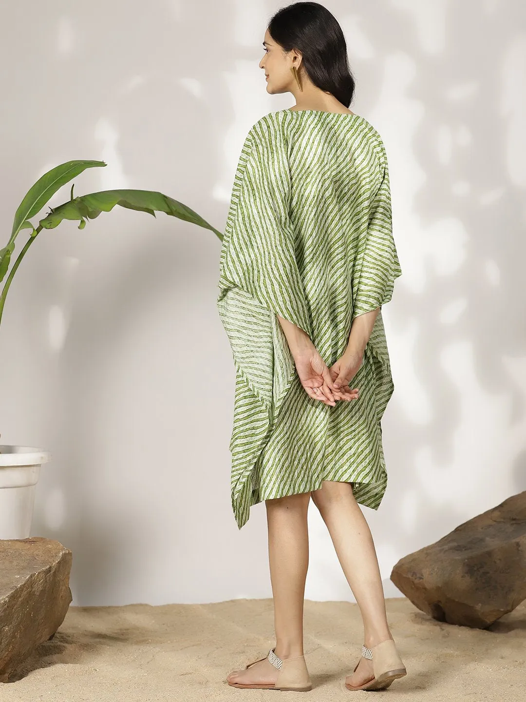 GreenStripes Cotton Kaftan