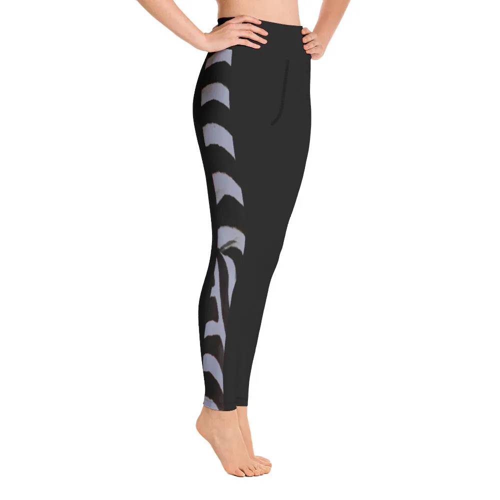 Grey Side Zebra Yoga Leggings