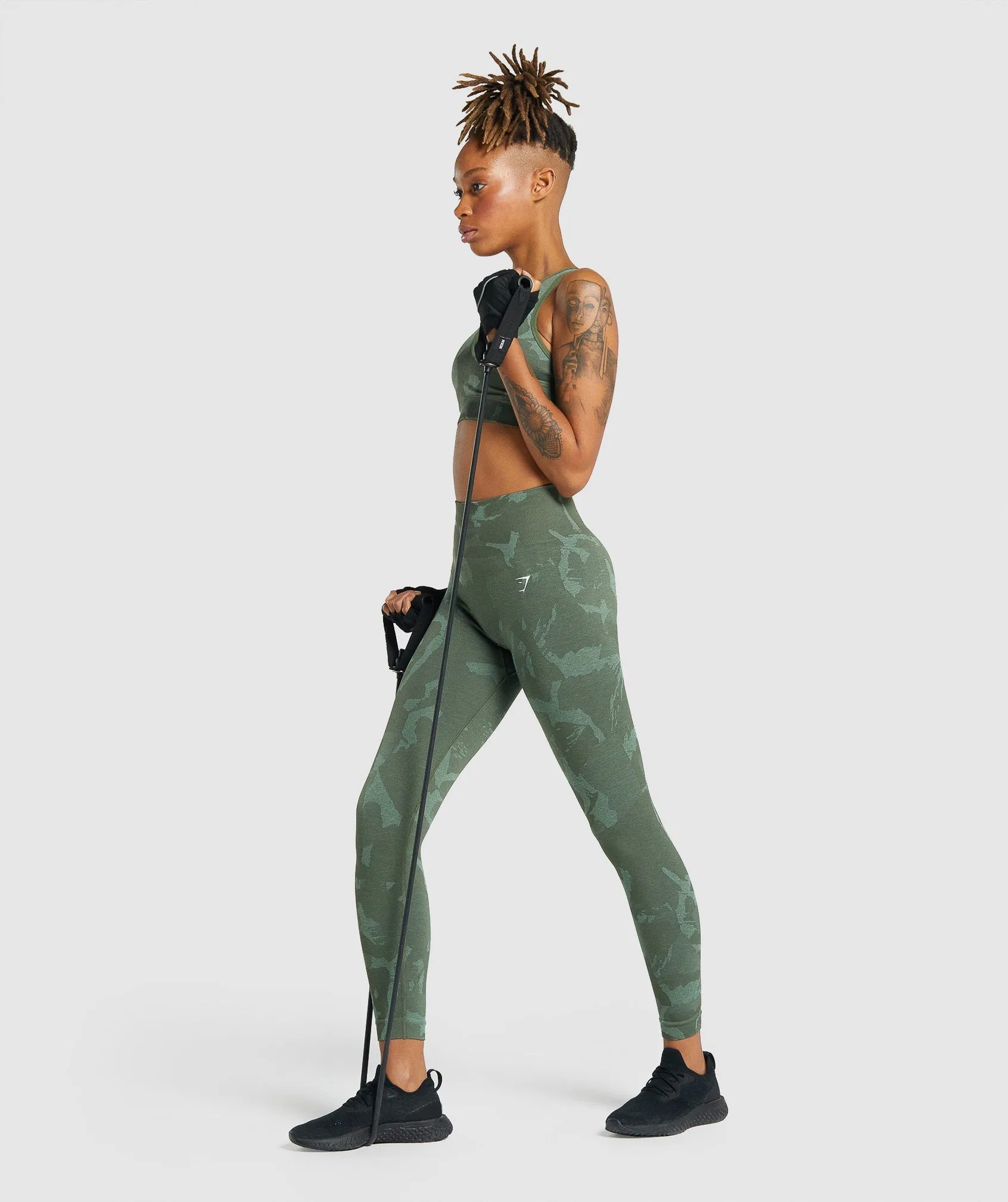 Gymshark Adapt Camo Seamless Leggings - Savanna | Green