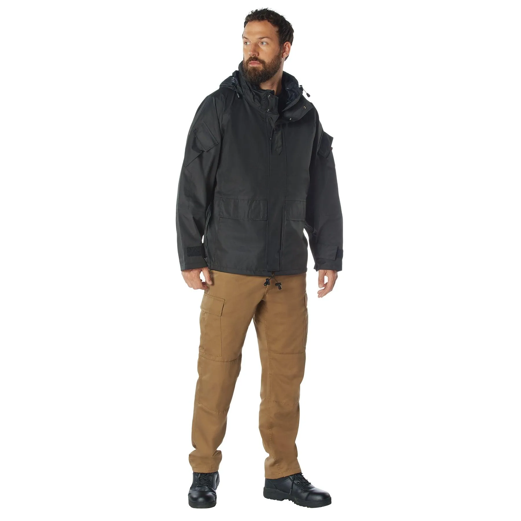 Hard Shell Waterproof Jacket - Black