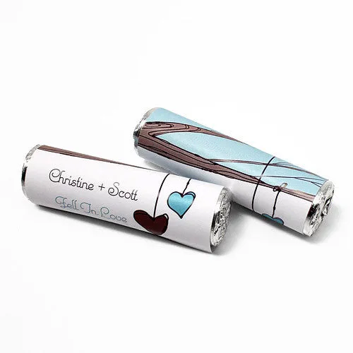 Heart Strings Candy Roll Wrap Aqua Blue