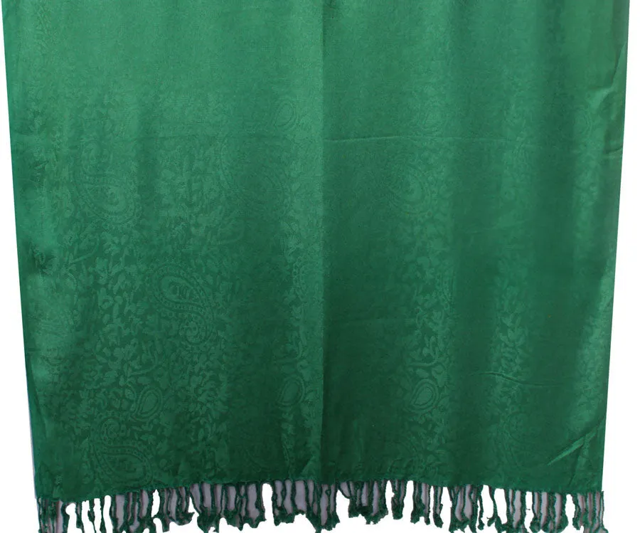 Indian Shawl Scarf Womens Viscose Wrap India Clothing (Green,  68x 29 inches)