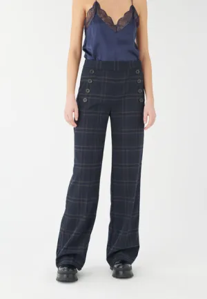 Ishina Navy Check Pants