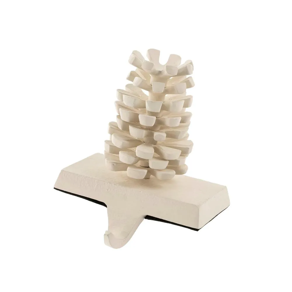 Ivory Pinecone Stocking Holder