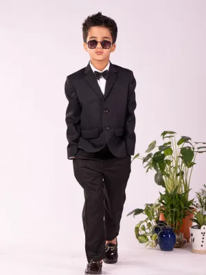 Jashvi Boys' Black Shirt Blazer And Pant