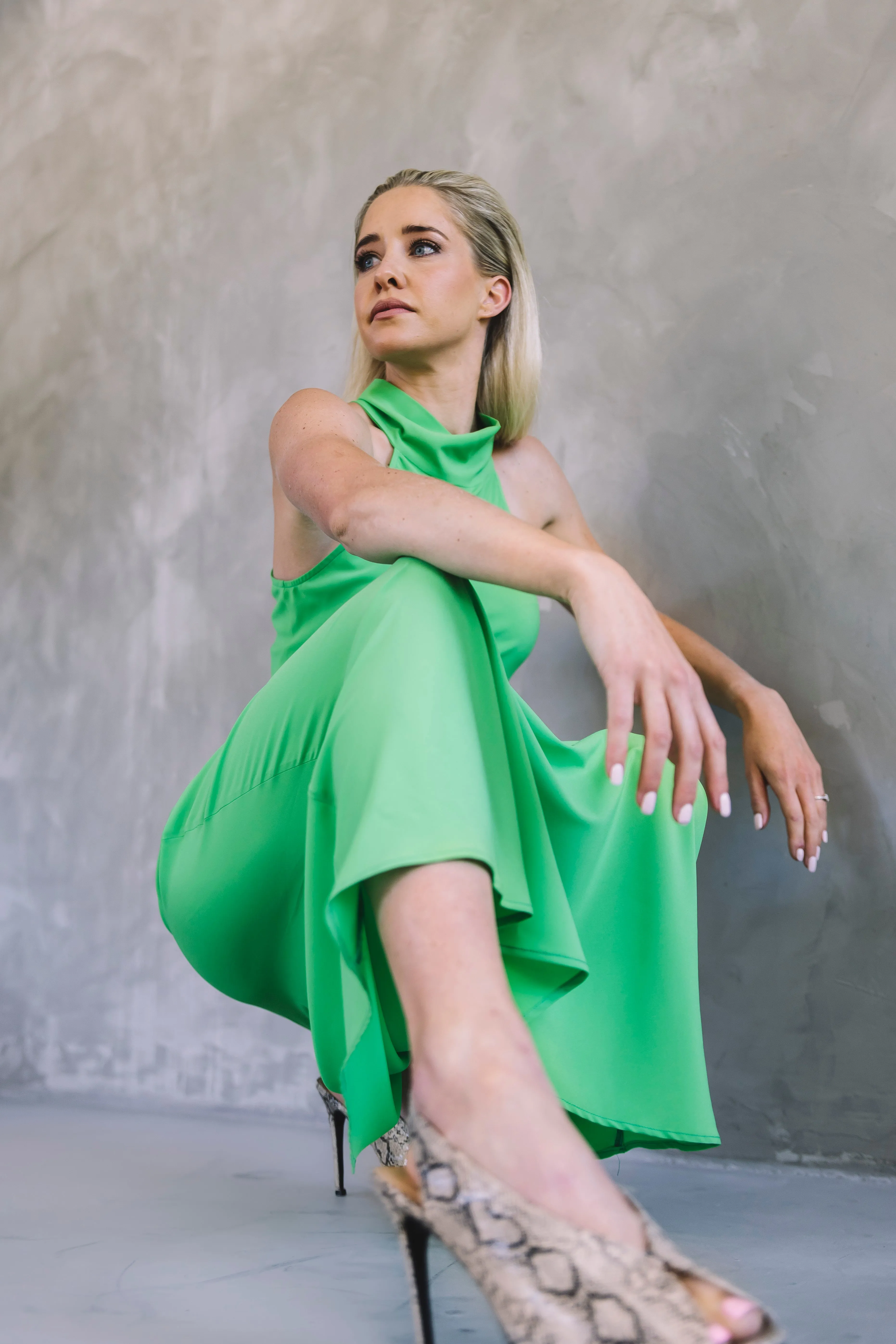 Jenna Halterneck Dress | Green