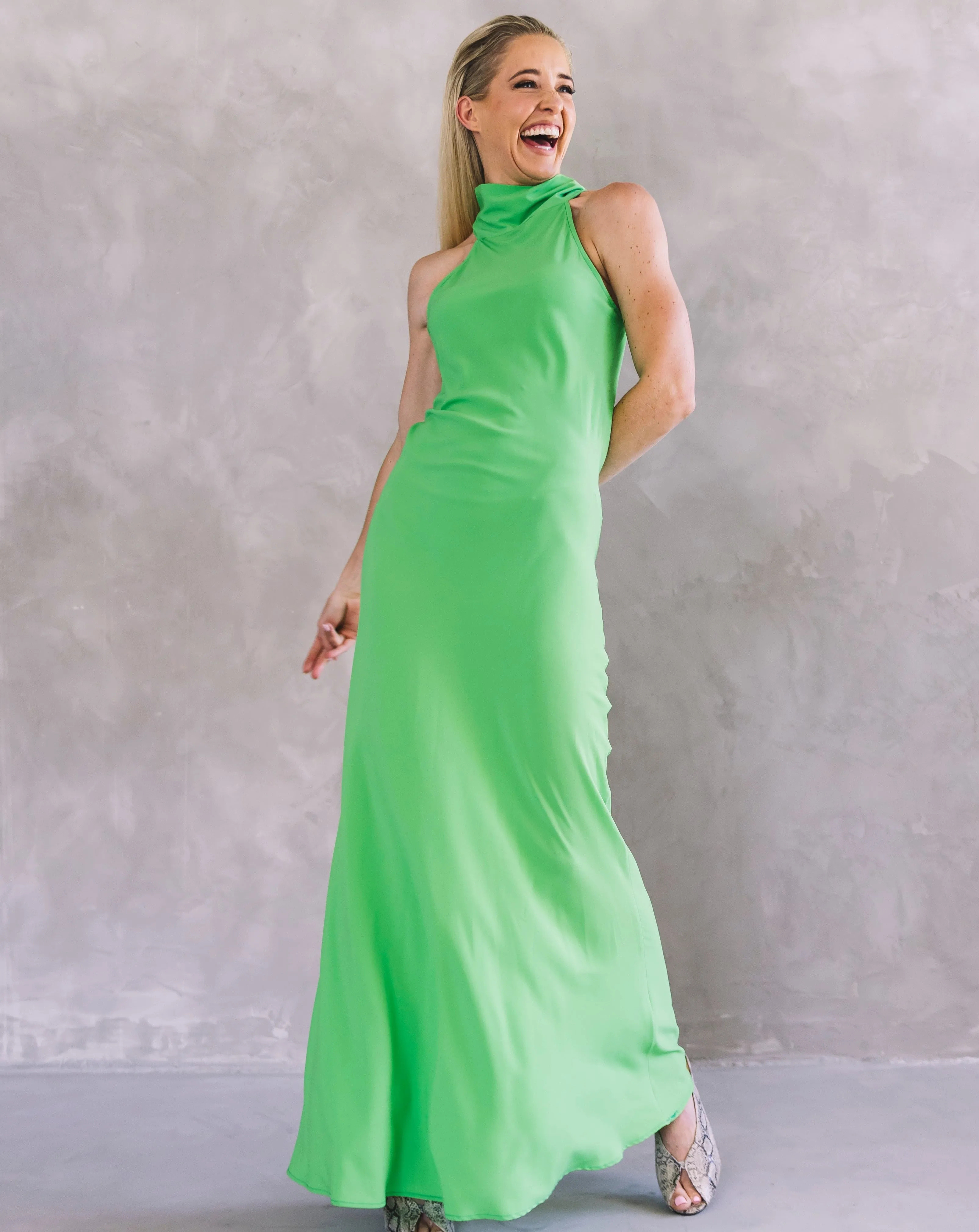 Jenna Halterneck Dress | Green