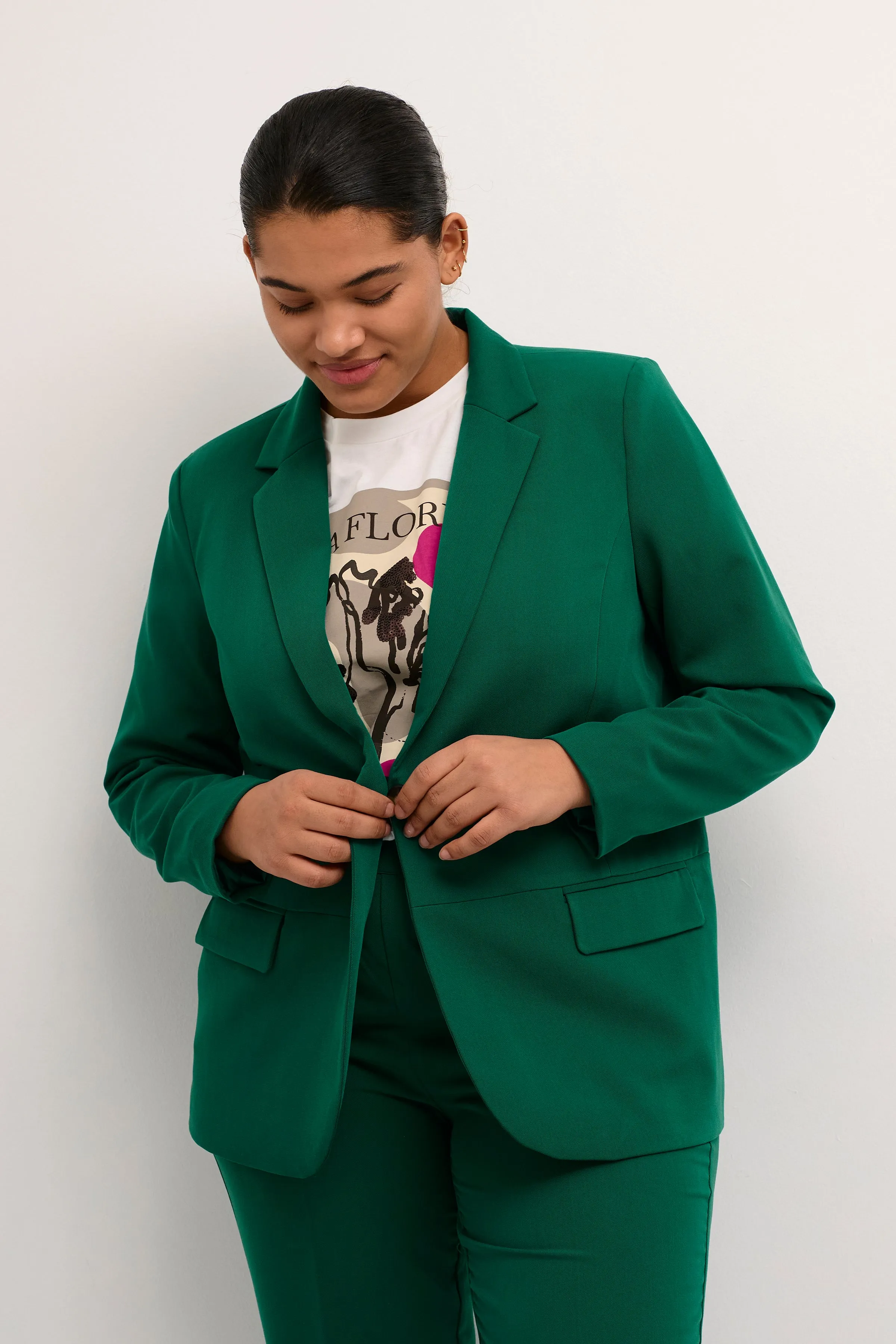 Kaffe Curve Sakira Blazer in Green