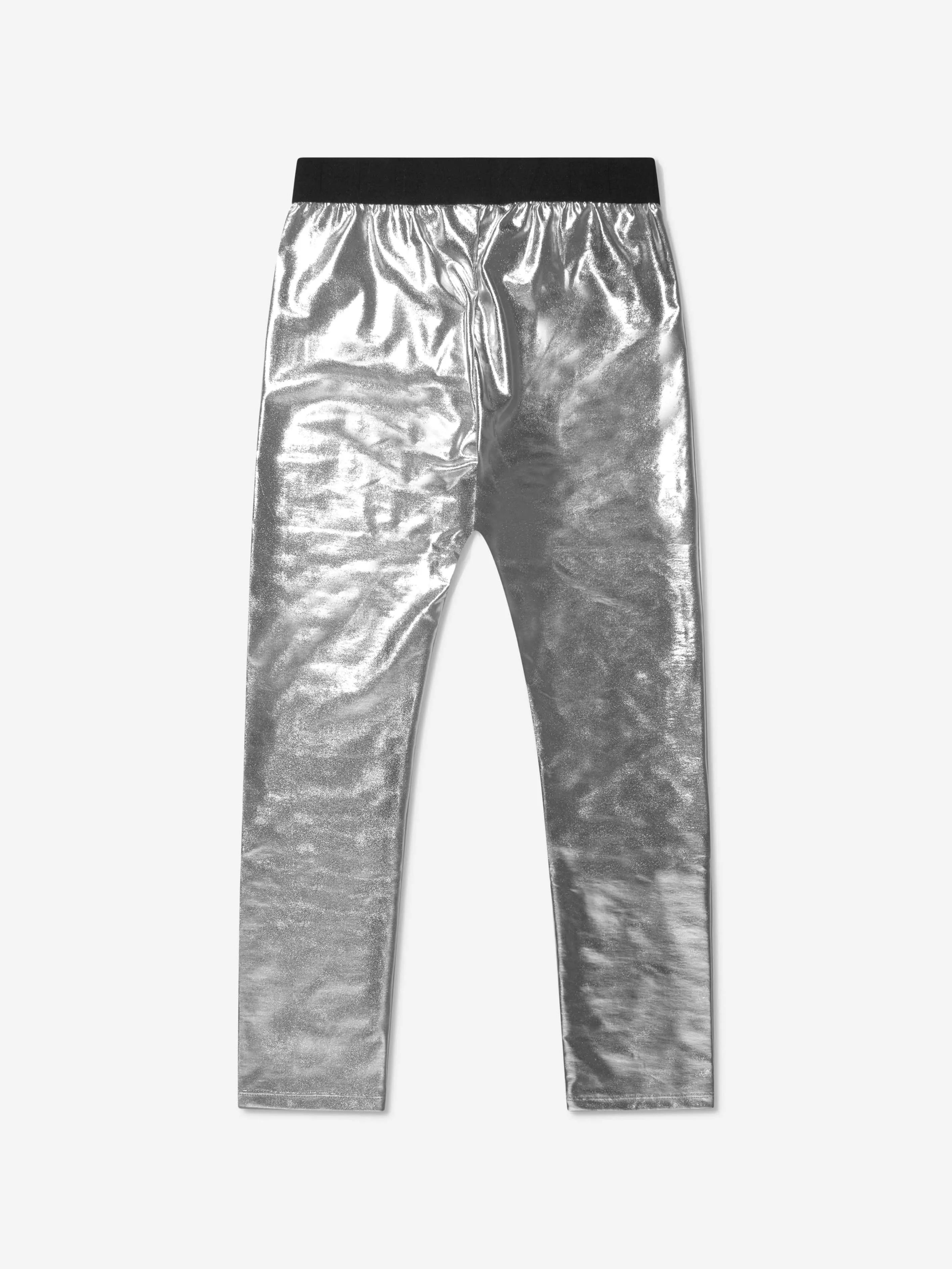 Karl Lagerfeld Girls Metallic Logo Leggings