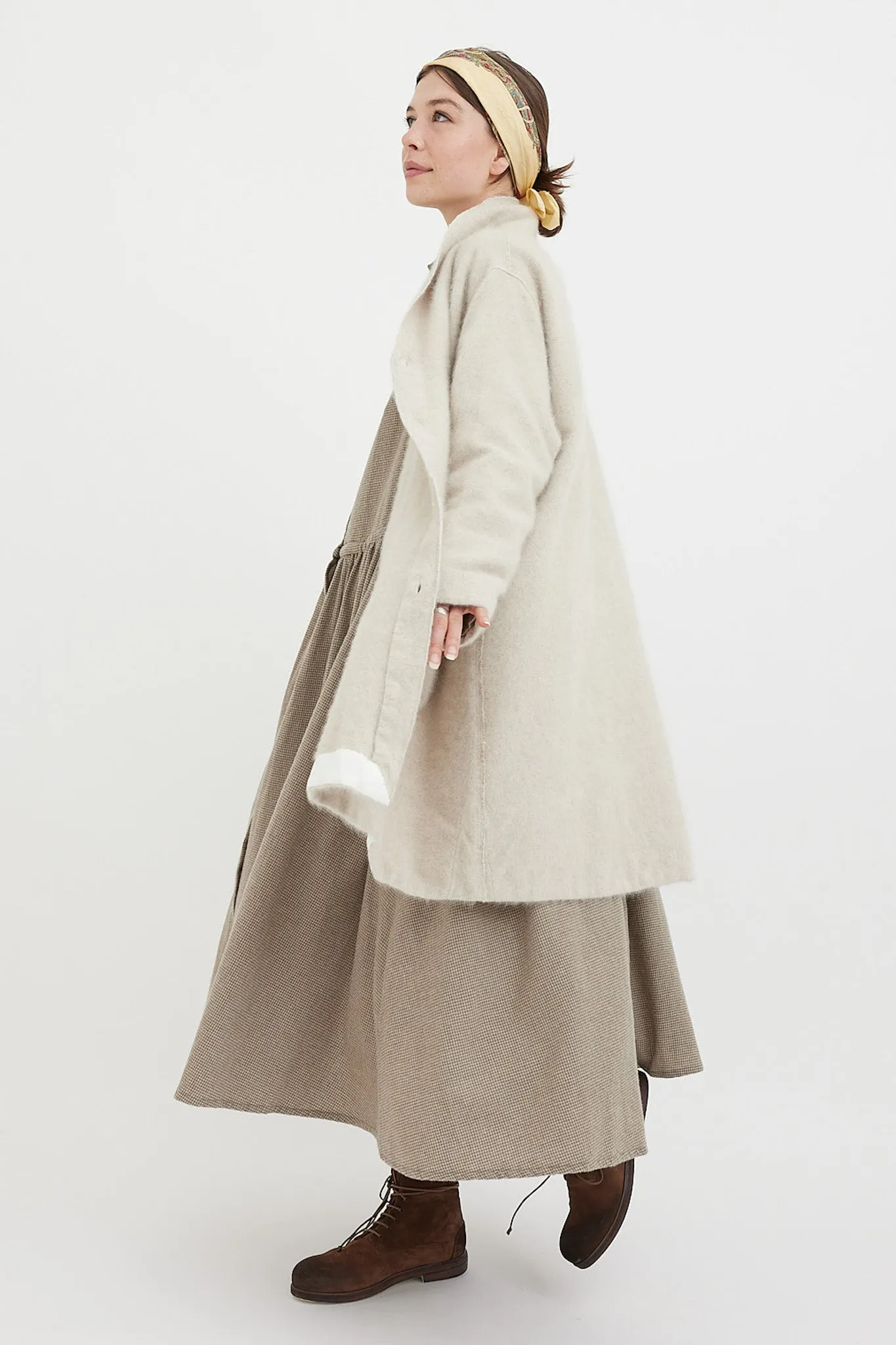 Kaval - Shawl Collar Coat - Raccoon Hand Woven