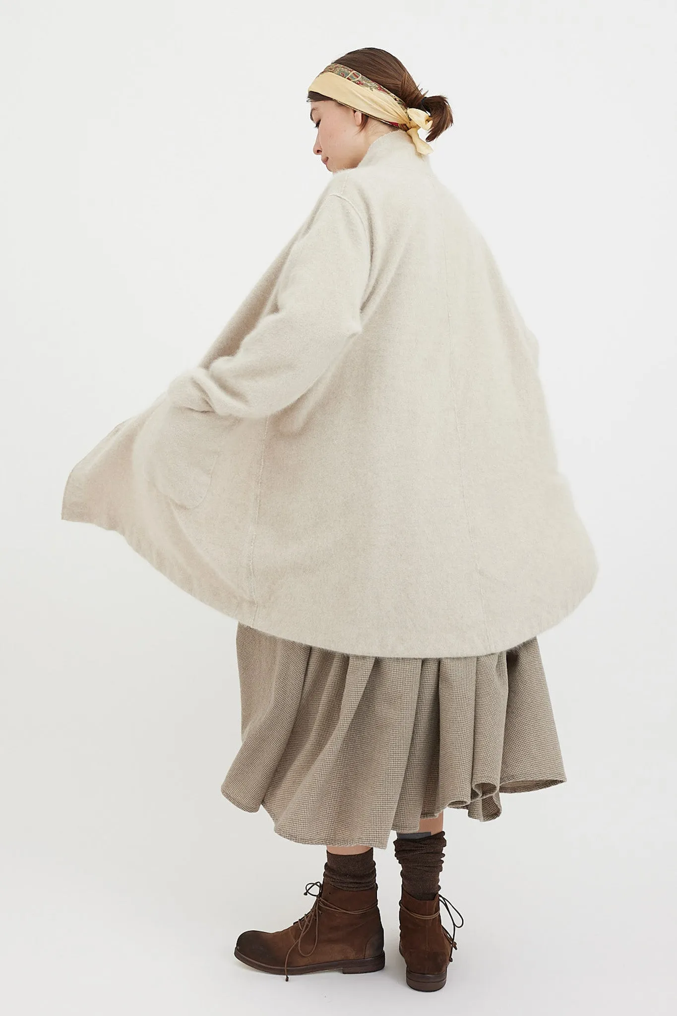 Kaval - Shawl Collar Coat - Raccoon Hand Woven