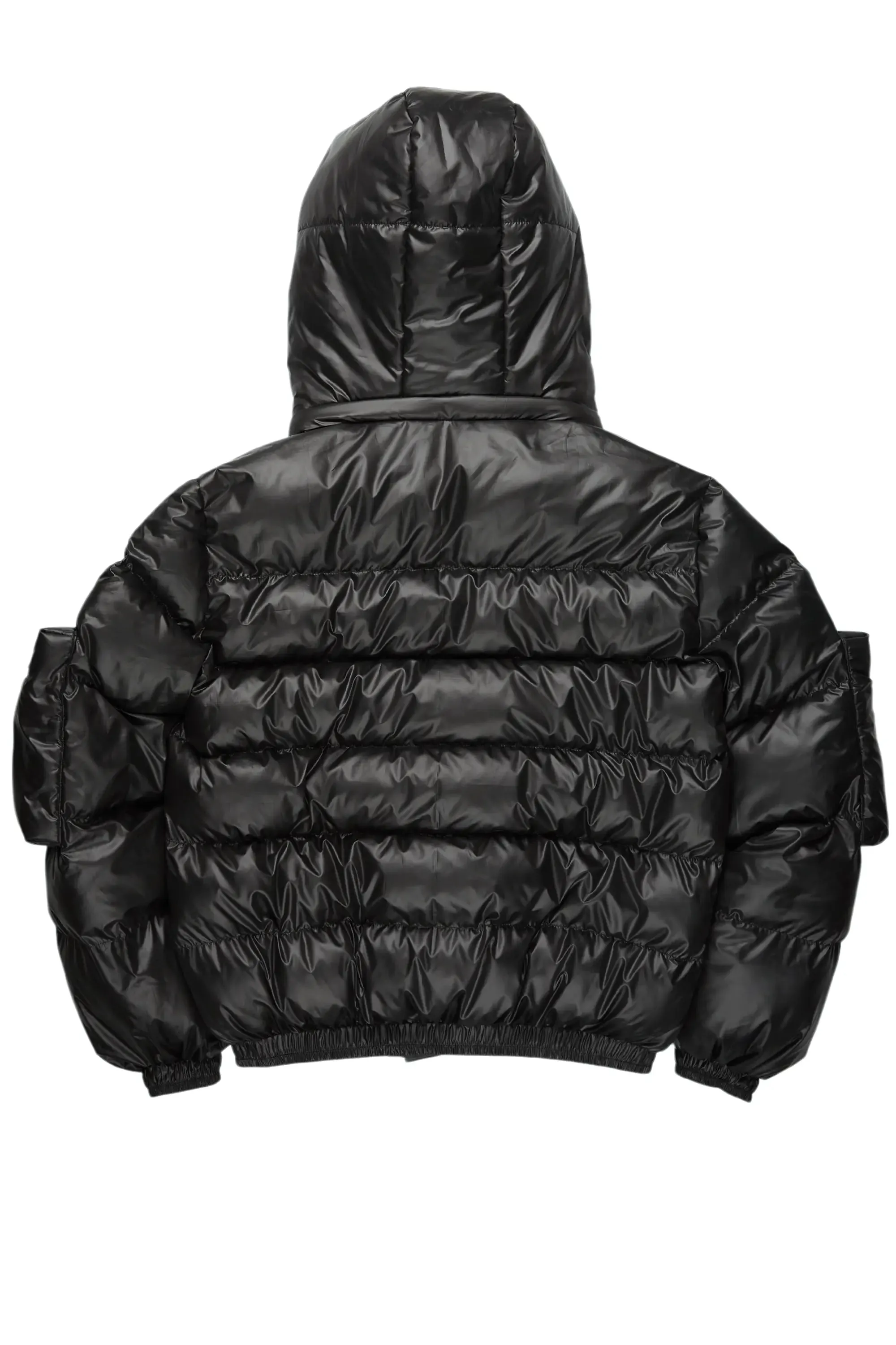 Keisha Black Cargo Puffer Jacket