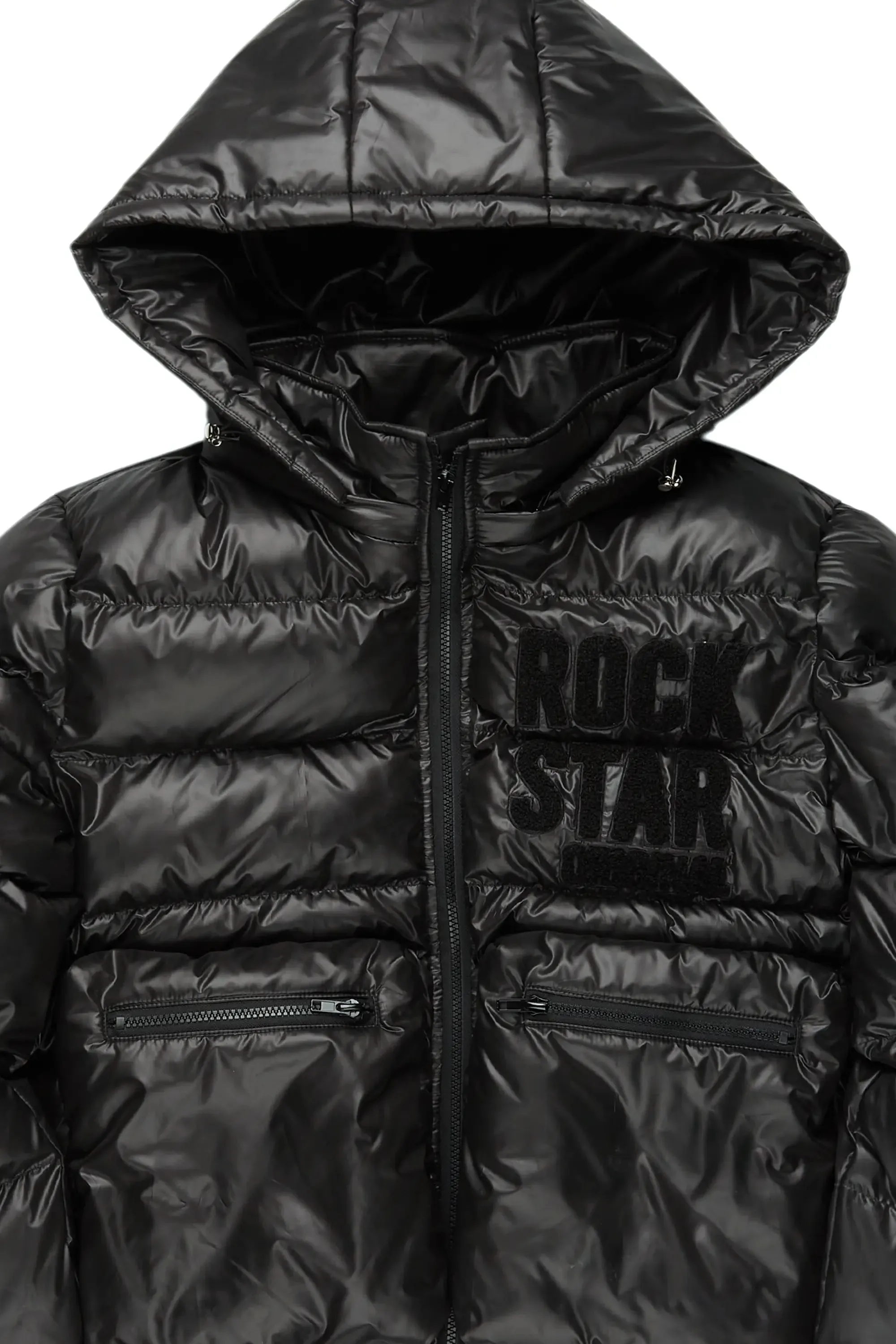 Keisha Black Cargo Puffer Jacket