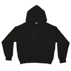 Knit Hoodie - Black Alpaca/Wool